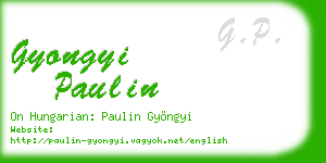gyongyi paulin business card