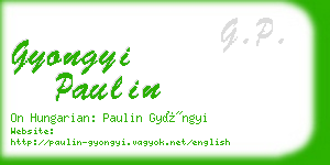 gyongyi paulin business card